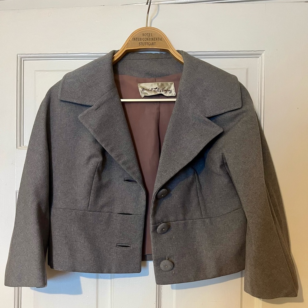 Vintage grey wool cropped jacket